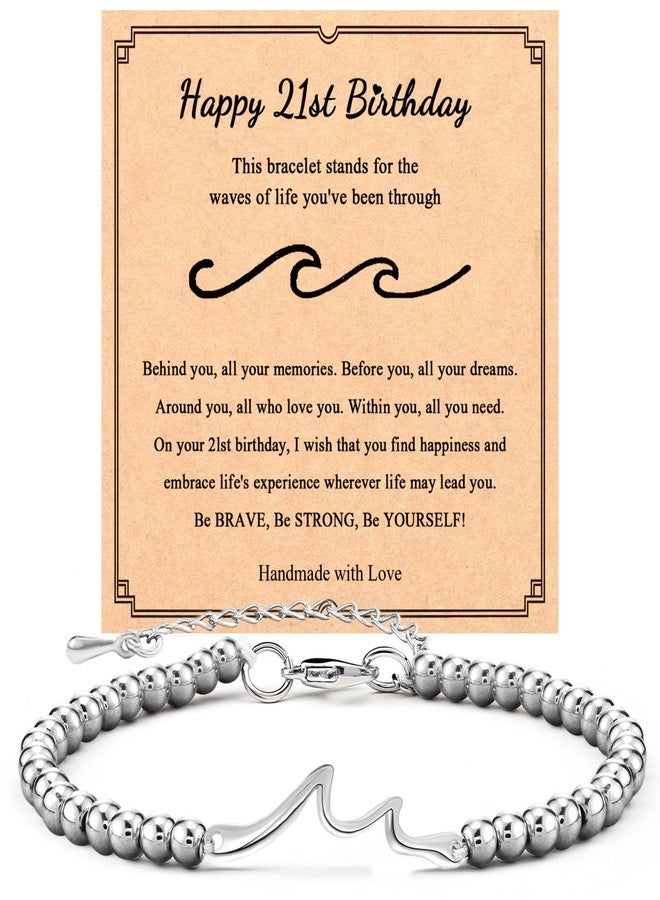 CXLDTE 21st Birthday Gifts for Her, Happy 21st Birthday Decorations 21 Year Old Bracelet Jewelry Gifts Ideas for Her Young Woman Her Daughter Best Friend Besties - Image 1